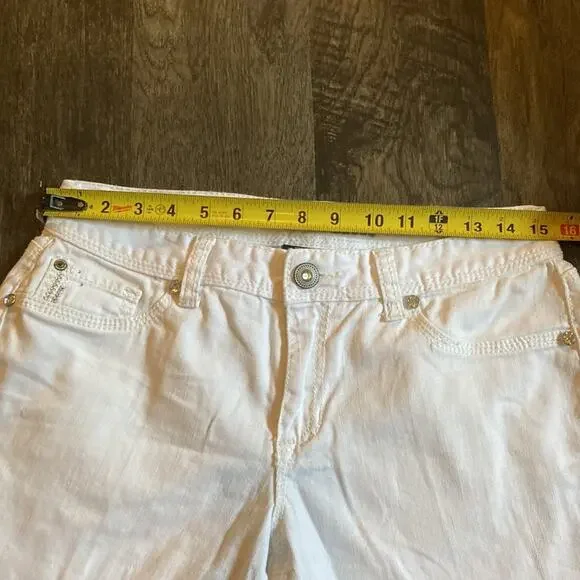 EUC White Denim Rhythm in Blues Sz 8 Distressed/Cutoff Look Shorts - Picture 4 of 11